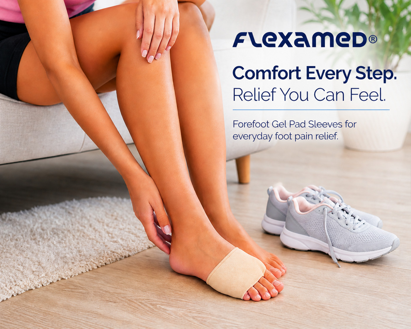 FlexaMed Metatarsal Silicone Cushioned Sleeves