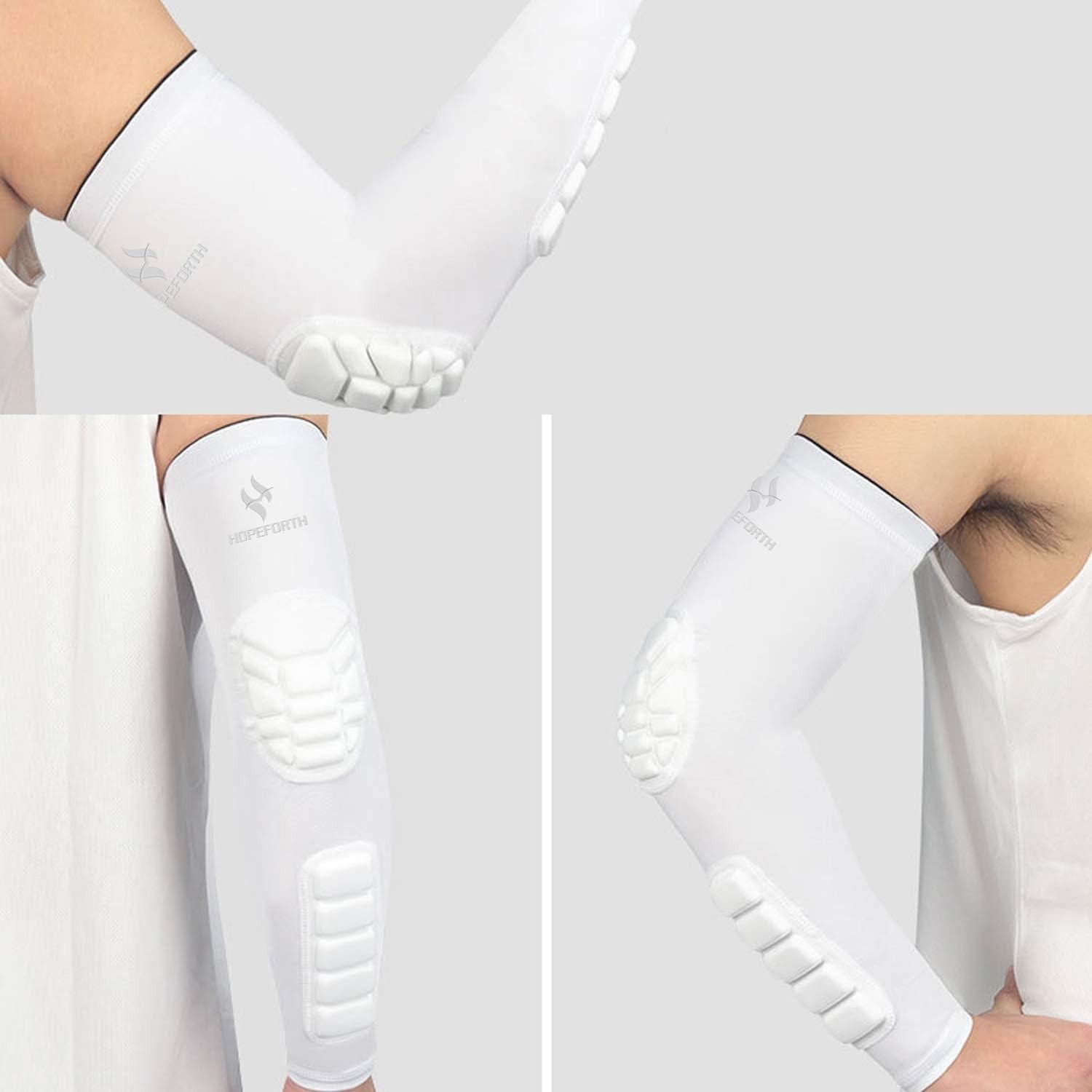 2PCS Padded Elbow Forearm Sleeves Compression Support Men Women Impact Protec…