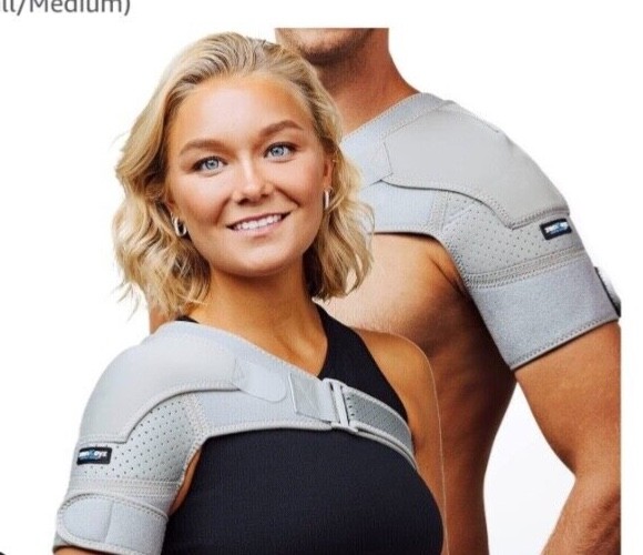 ZENKEYZ Shoulder Brace for Torn Rotator Cuff Unisex Size S/M Gray Compression