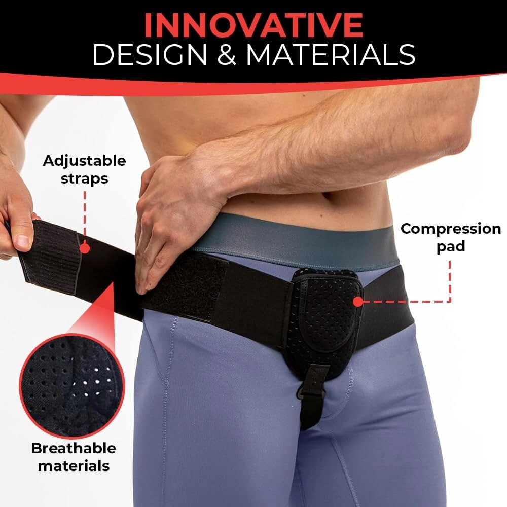 Hernia Support Belt Post Surgery Truss Inguinal Groin Adjustable Waist Strap US