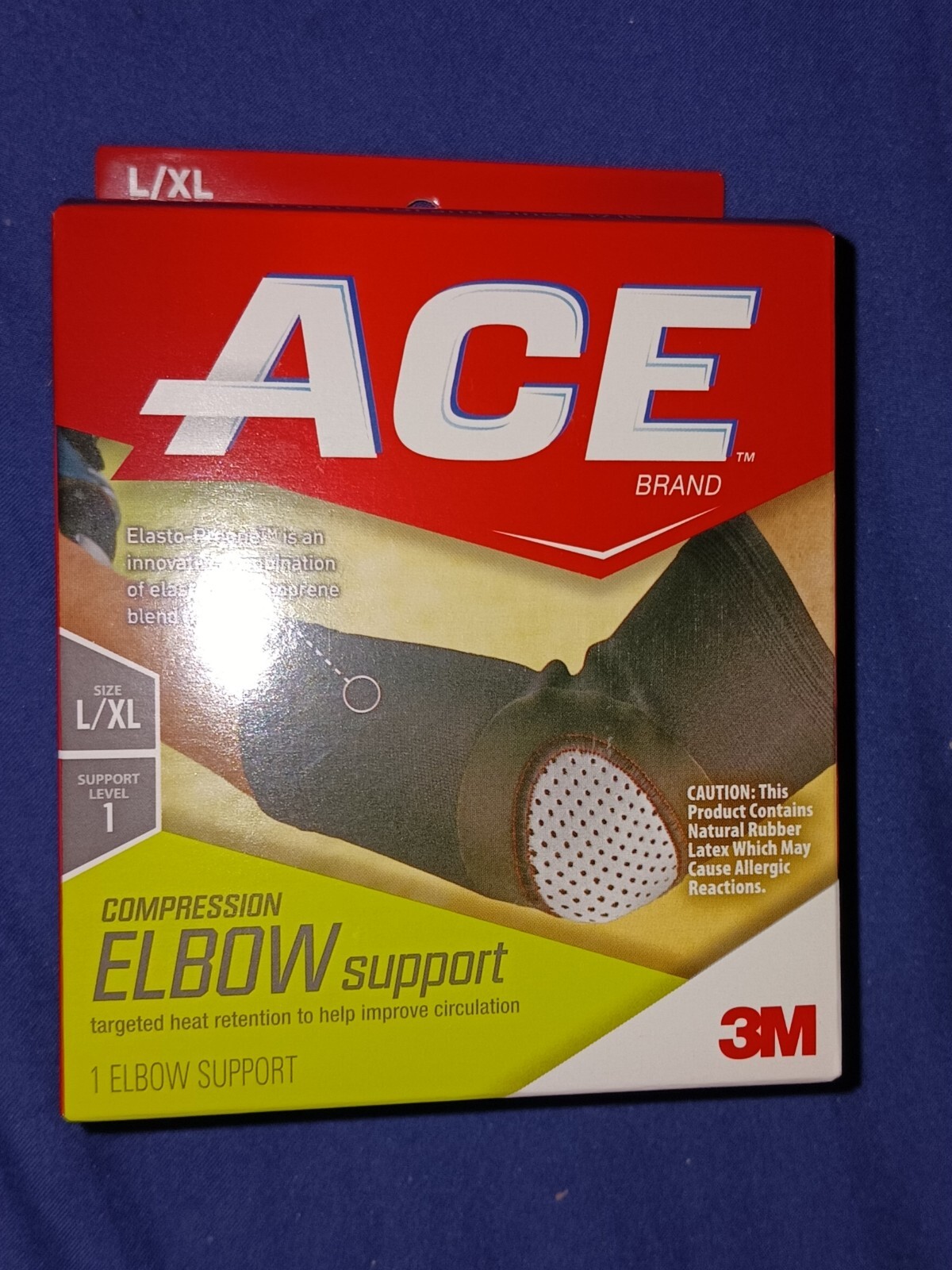 Ace Compression Elbow Support L/XL Heat Retention Improve Circulation 3M