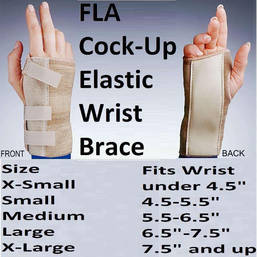 FLA Right X-Small Cock-Up Elastic Wrist Brace Beige