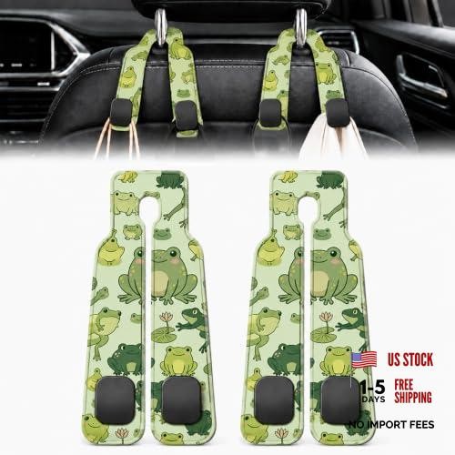 2 Pack Spooky Bat Car Headrest Hooks for Purse Bag Seat Back Hanger | Goth Frog