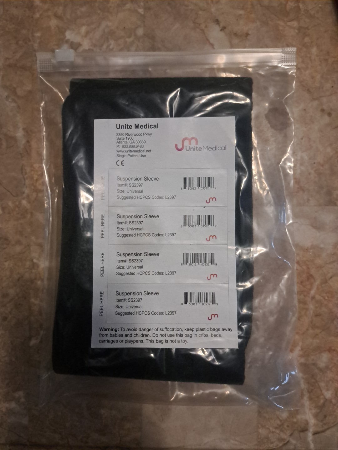 UNITE Medical Suspension Sleeve Universal L2397 Black
