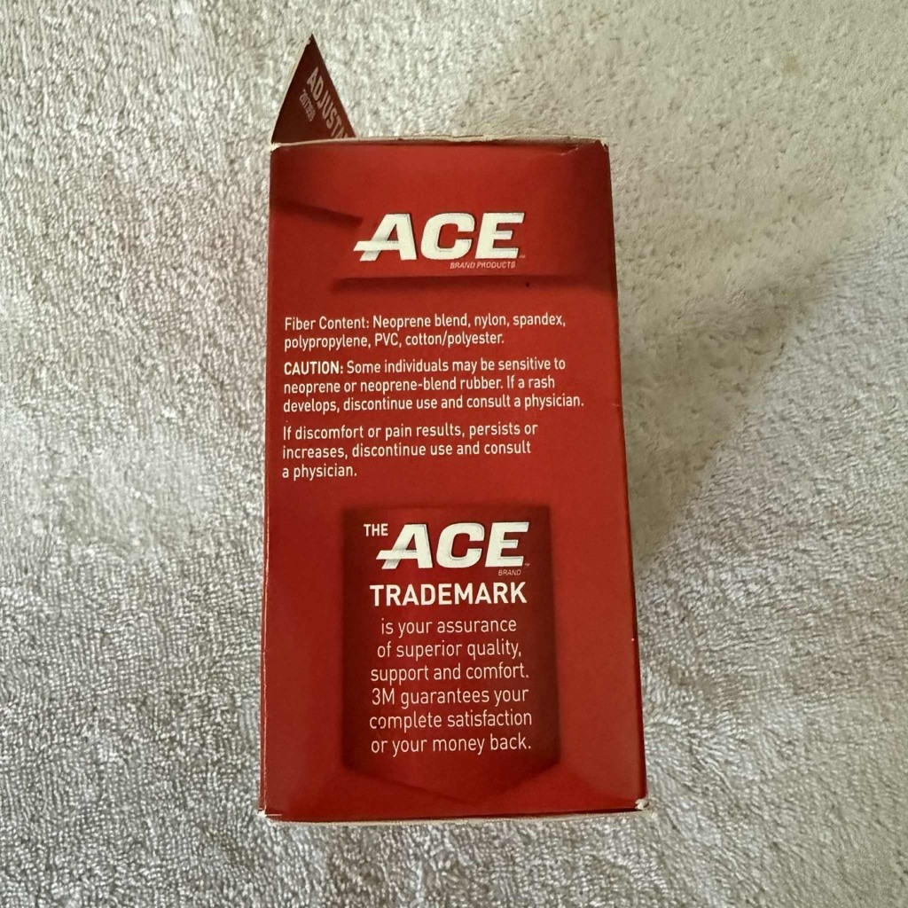 ACE Black & Red Adjustable Knee Strap & Finger Supports One Size