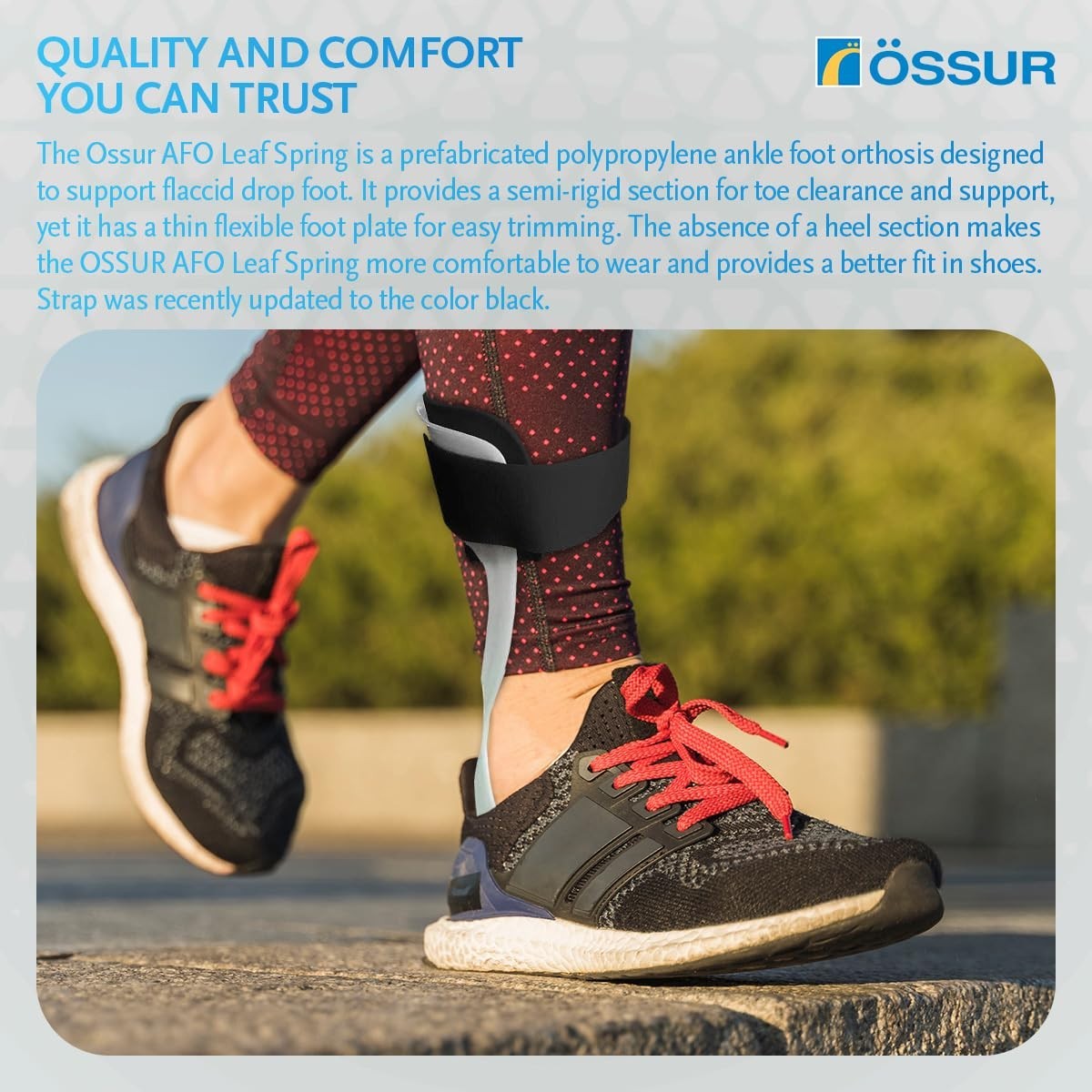 Ossur AFO Leaf Spring Mild to Moderate Drop Foot Ankle-Foot Orthosis Low-Profile