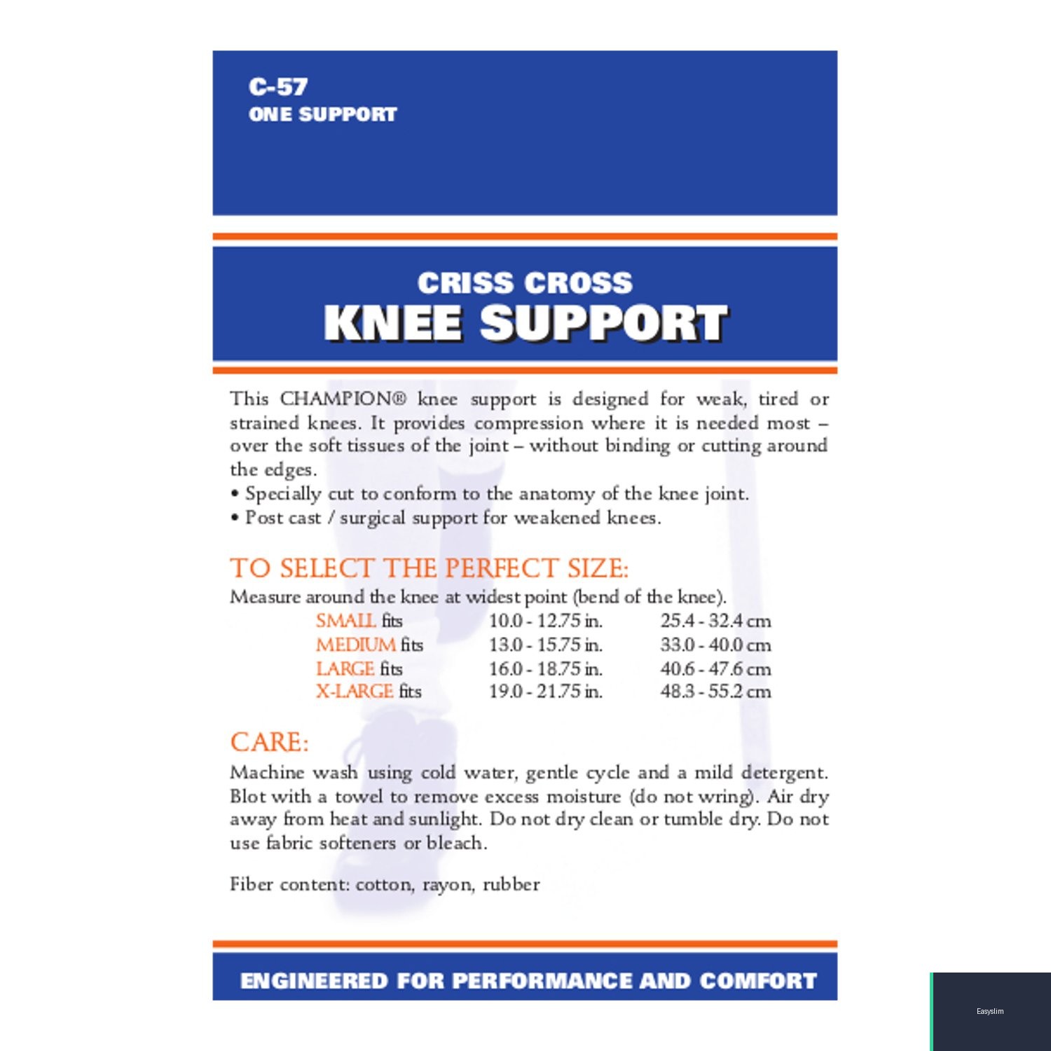 Knee Support Criss-Cross Knit Elastic Cotton Blend Beige XX-Large