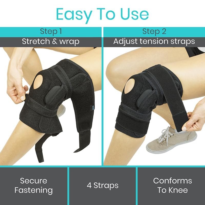 Vive Hinged Knee Brace (2 Pack) – Relieves ACL, MCL, Meniscus Small, Black