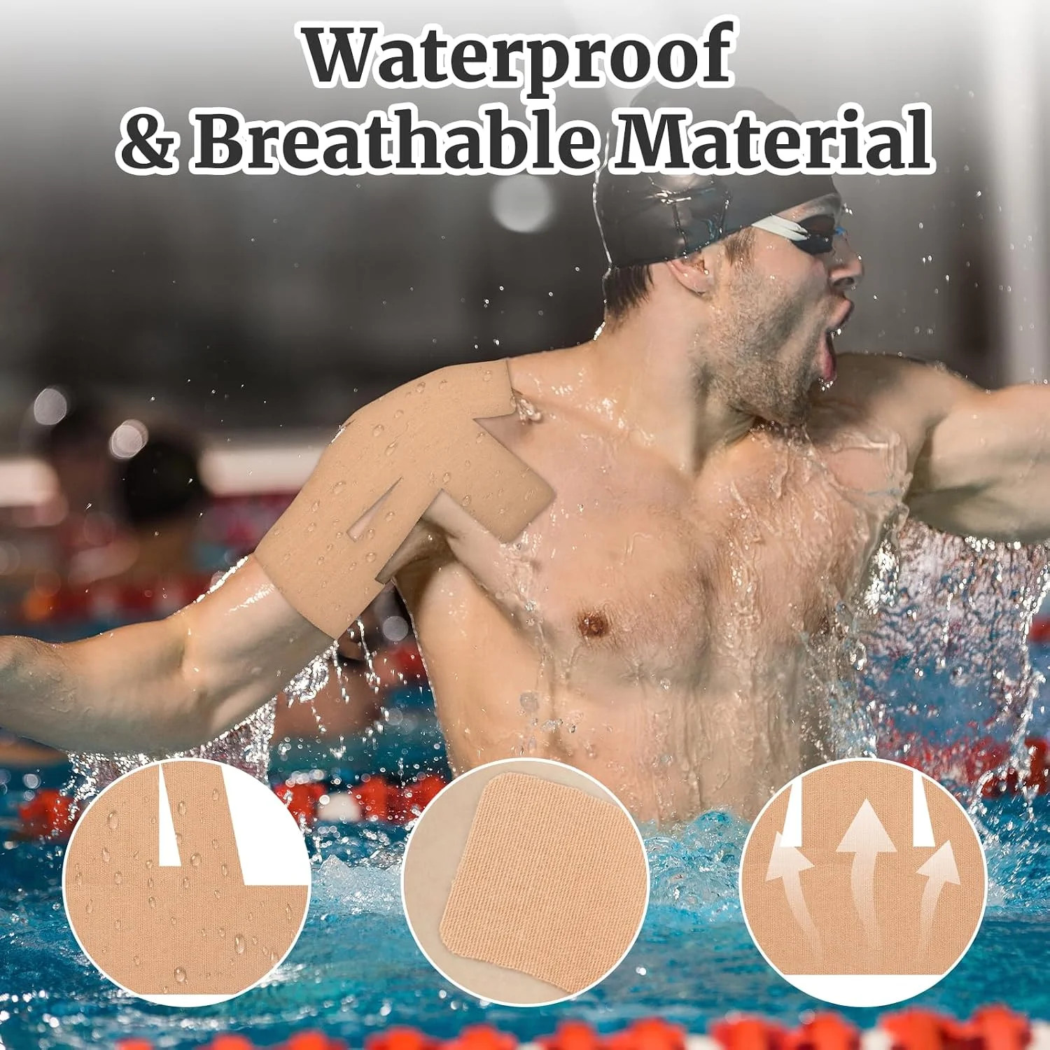 Kinesiology Tape for Shoulder Precut,15Pcs 15 Skin Color