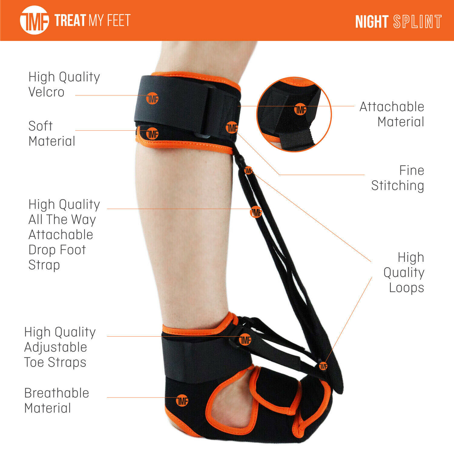 Plantar Fasciitis Night Splint Drop Foot Pain Relief Ankle Brace Support Strap