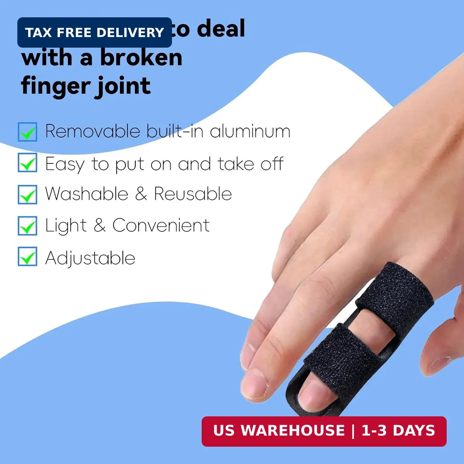 2 Pack Finger Splint, Universal Trigger Finger Brace for Broken/Arthritis Pain a