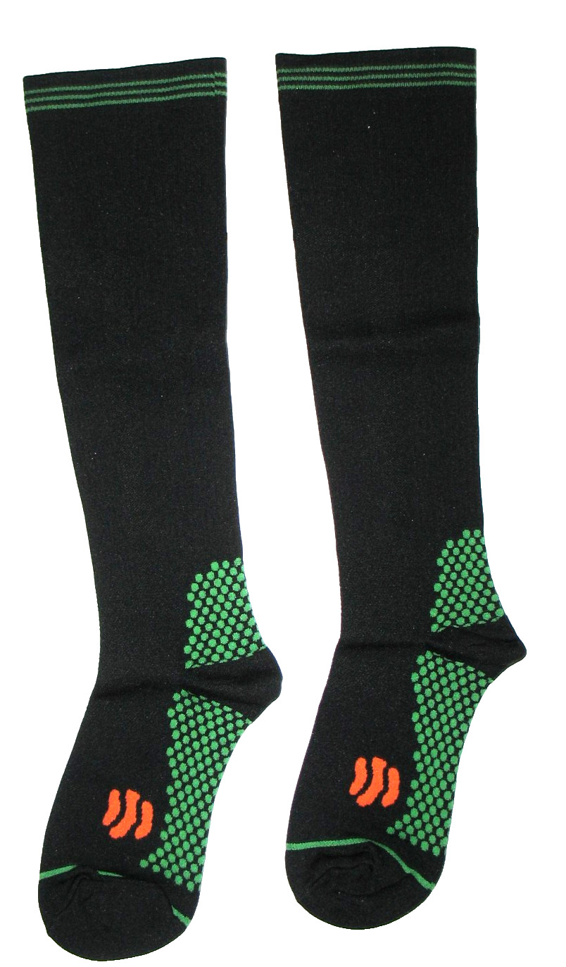 Compression Socks Medical Graduated 15-20 mm HG L / XL – BLACK / GREEN