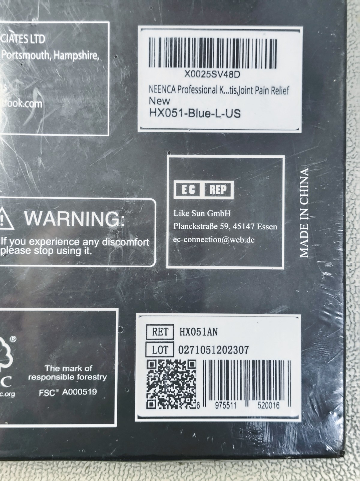 NEENCA Professional Knee Brace Size Large L Blue Compression Support HX051 NIB