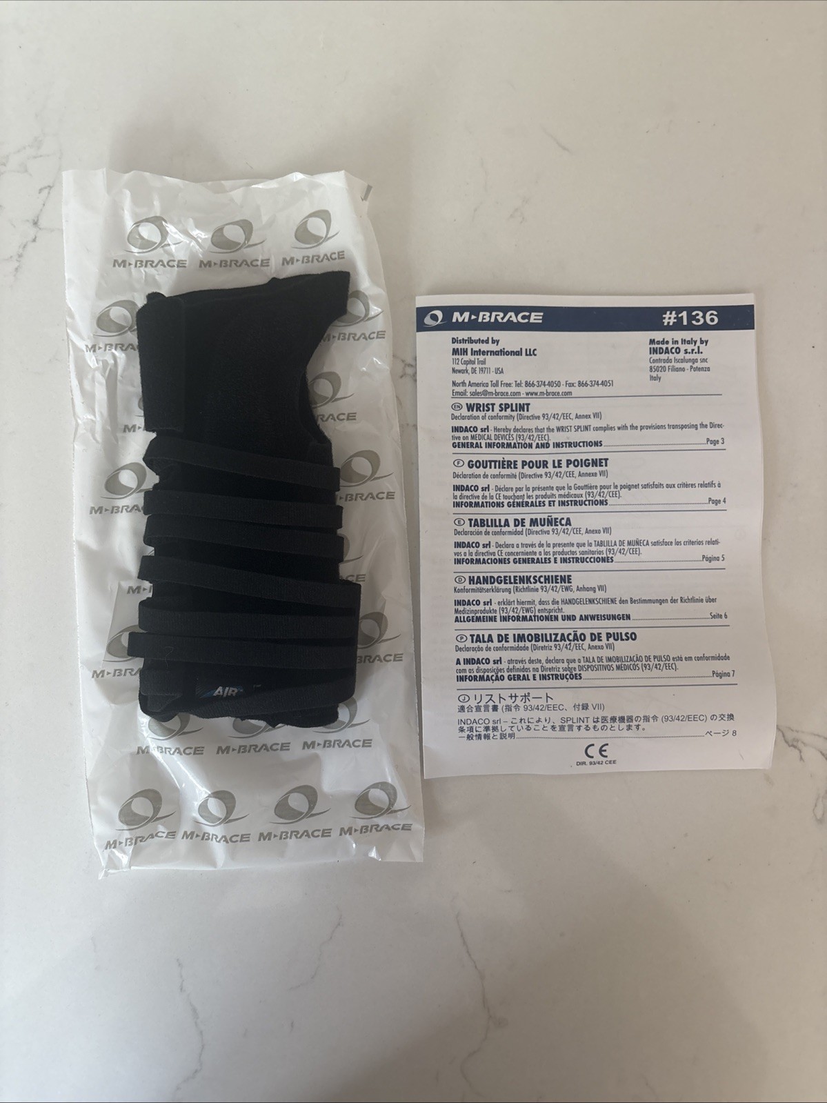 New M-Brace Wrist Splint Right Size Extra Large New Old Stock