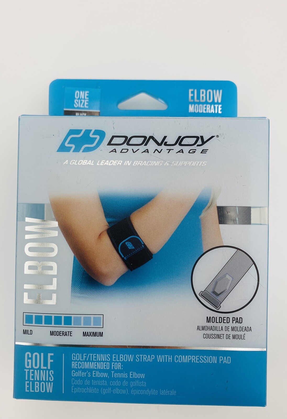 DonJoy Advantage Golf Tennis Elbow Strap Moderate Compression Pad Black