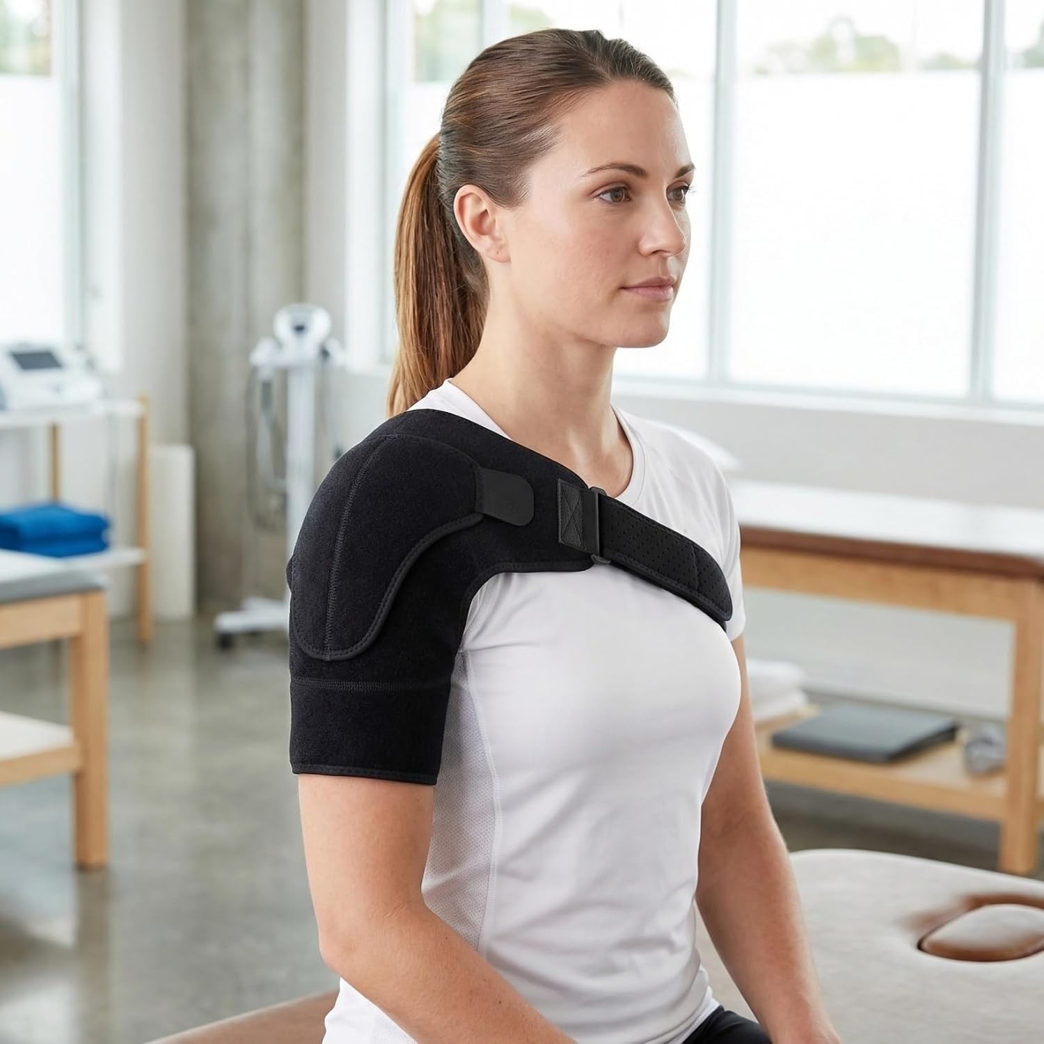 SHOULDER BRACE ROTATOR CUFF PAIN RELIEF SUPPORT ADJUSTABLE SLEEVE WRAP