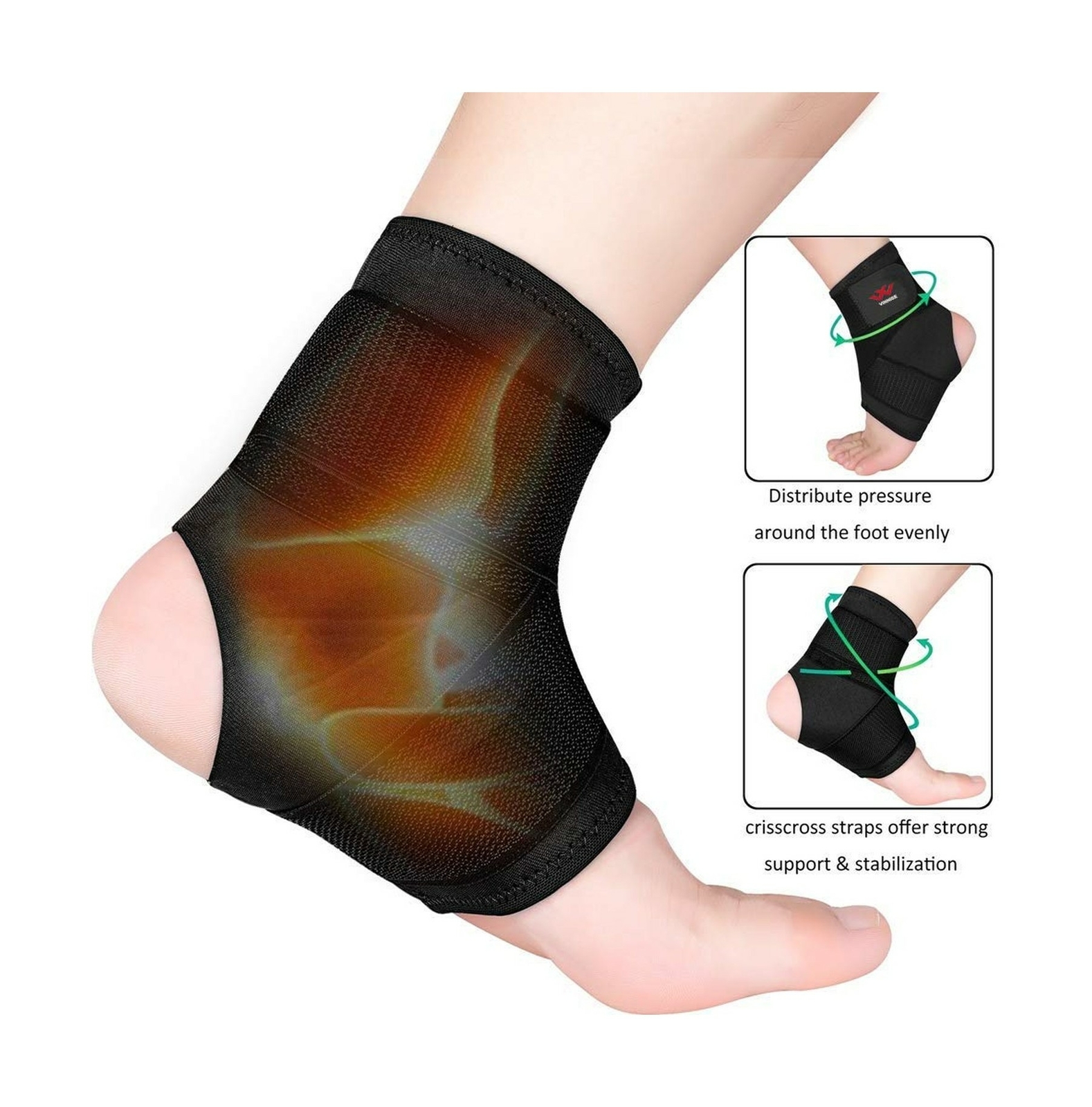 Ankle Brace, 2PCS Breathable & Strong Ankle Brace for Sprained Ankle, Stabili…