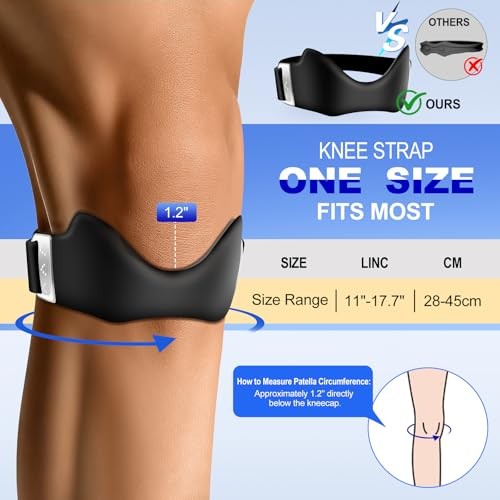 Silicone Patellar Tendon Support Strap, Adjustable Non-Slip One Size 1 Gray
