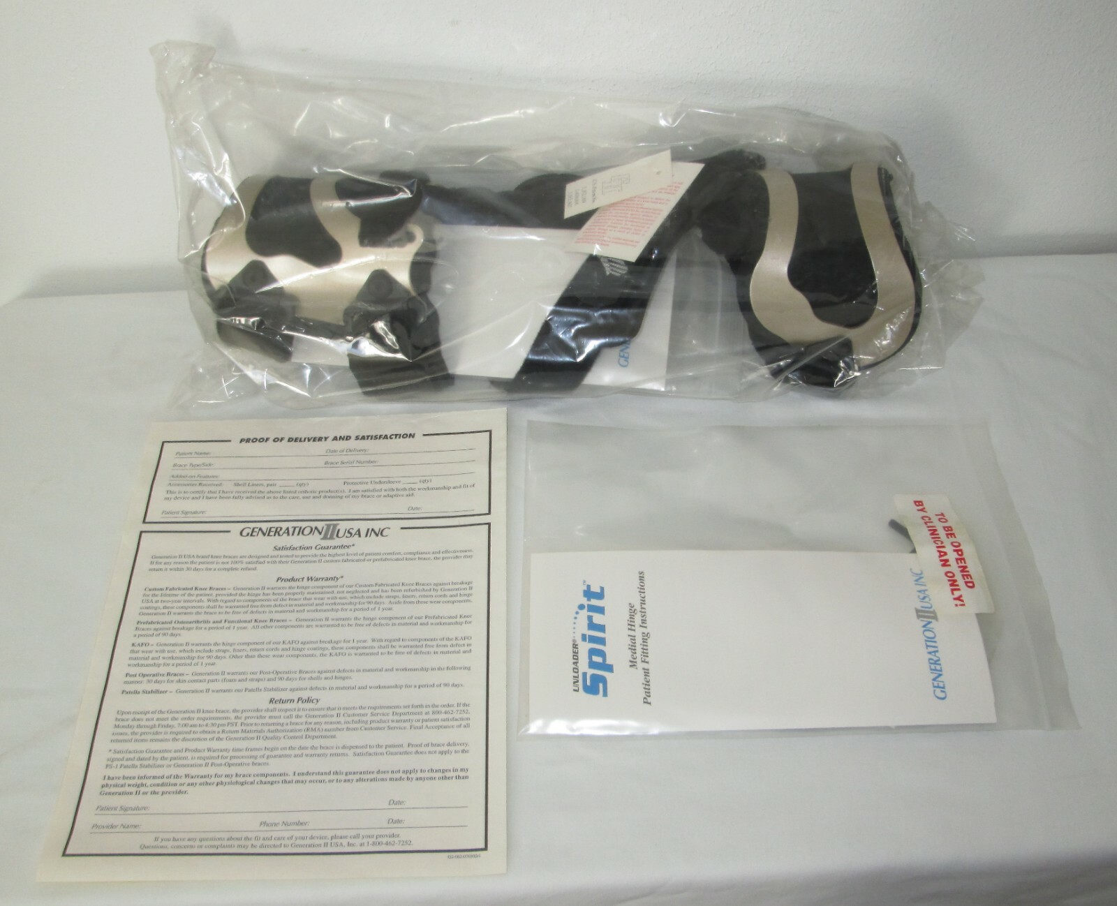 New Spirit Unloader GII G2 OA Left Knee XS Brace Bracing Set – Free Shipping