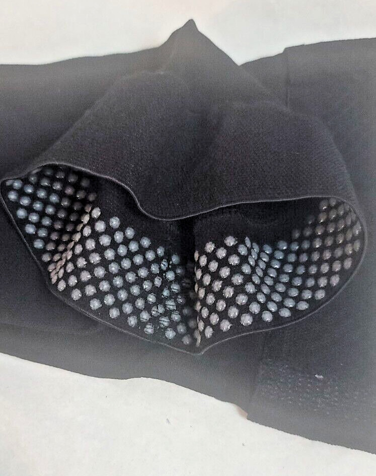 NEW 20-30 mmHg Compression Stockings ~ Unisex ~ Thigh High, Dot Top ~ Black ~ M