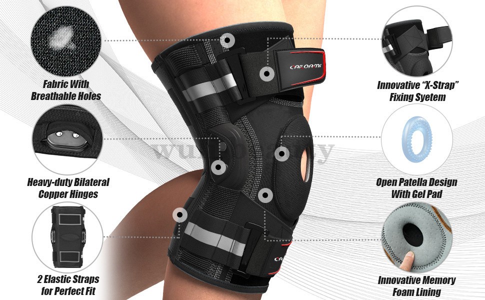 Adjustable Hinged Knee Brace Support for ACL, Meniscus Arthritis & Sports, S-3XL