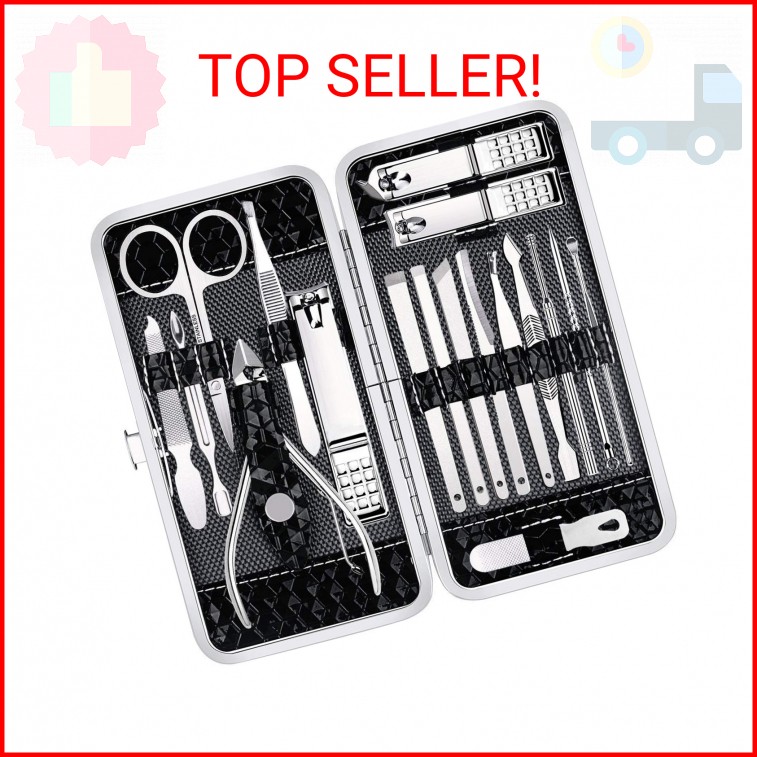 Yougai Nail Clippers Set – 18 Pcs Professional Manicure Pedicure Kit Gifts for F