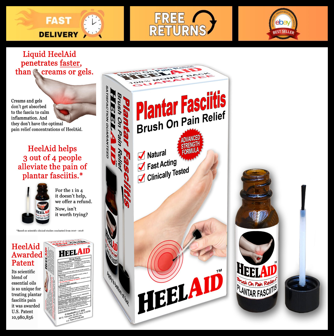 Plantar Fasciitis Relief Liquid – Fast-Acting Pain Relief, Doctor-Developed Form