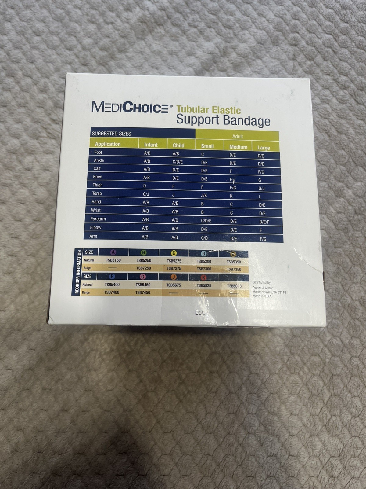 MediChoice MADE IN USA Tubular Elastic Support Bandage Size E Natural Beige