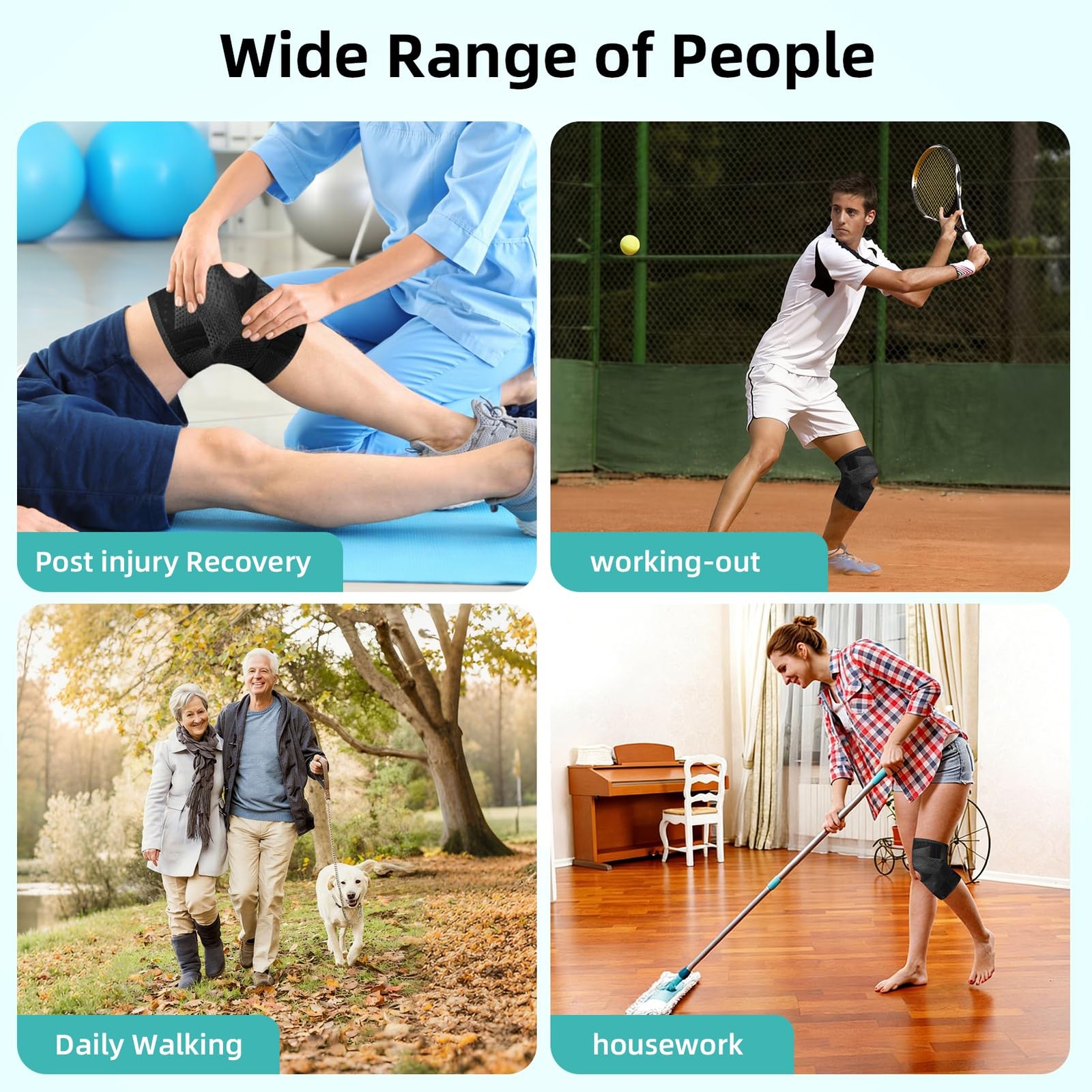 Knee Brace with Side Stabilizers, Durable, Adjustable Tension & Comfortable F…