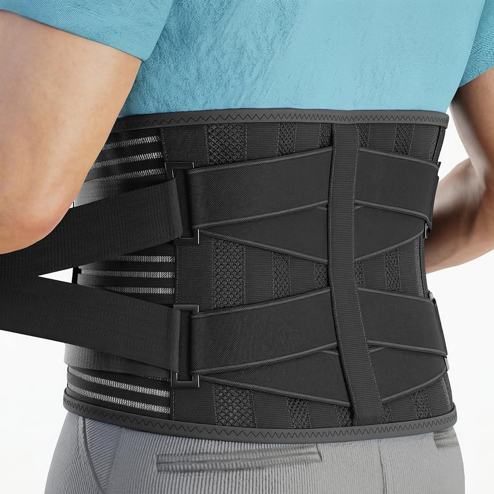 Back Brace Lower Pain Lumbar Support Belt Sciatica Herniated Disc Size M