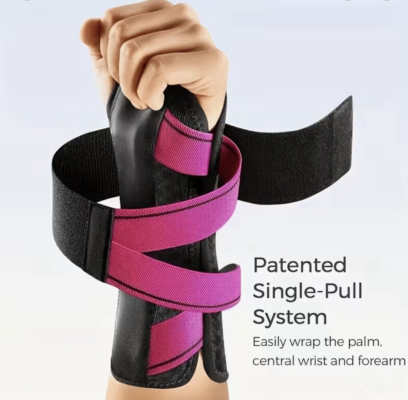 Adjustable Wrist & Forearm Stabilization Brace One Size Unisex 2pcs Black/Pink