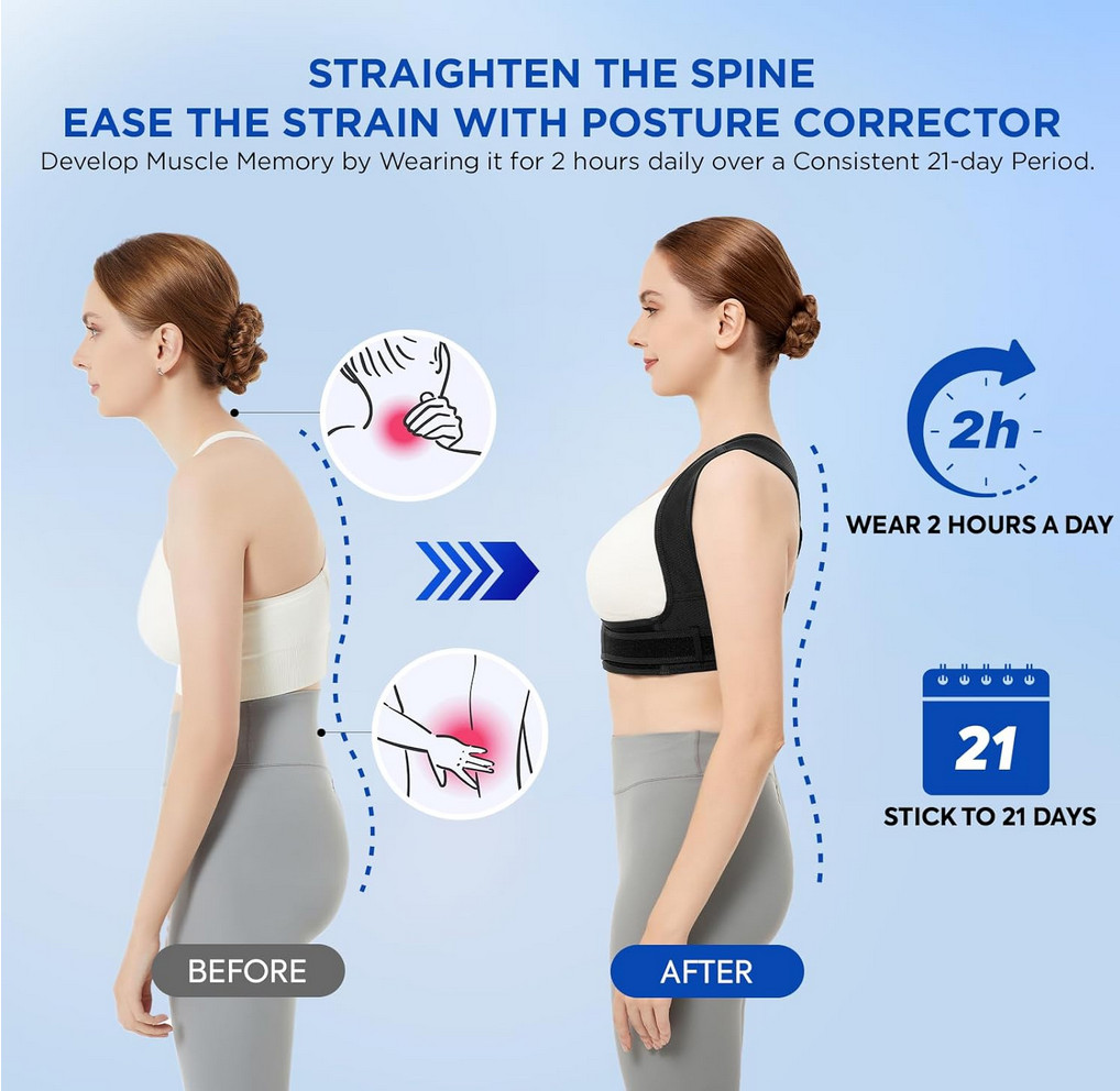 Vicorrect Posture Corrector for Back Support Size:Small/Medium