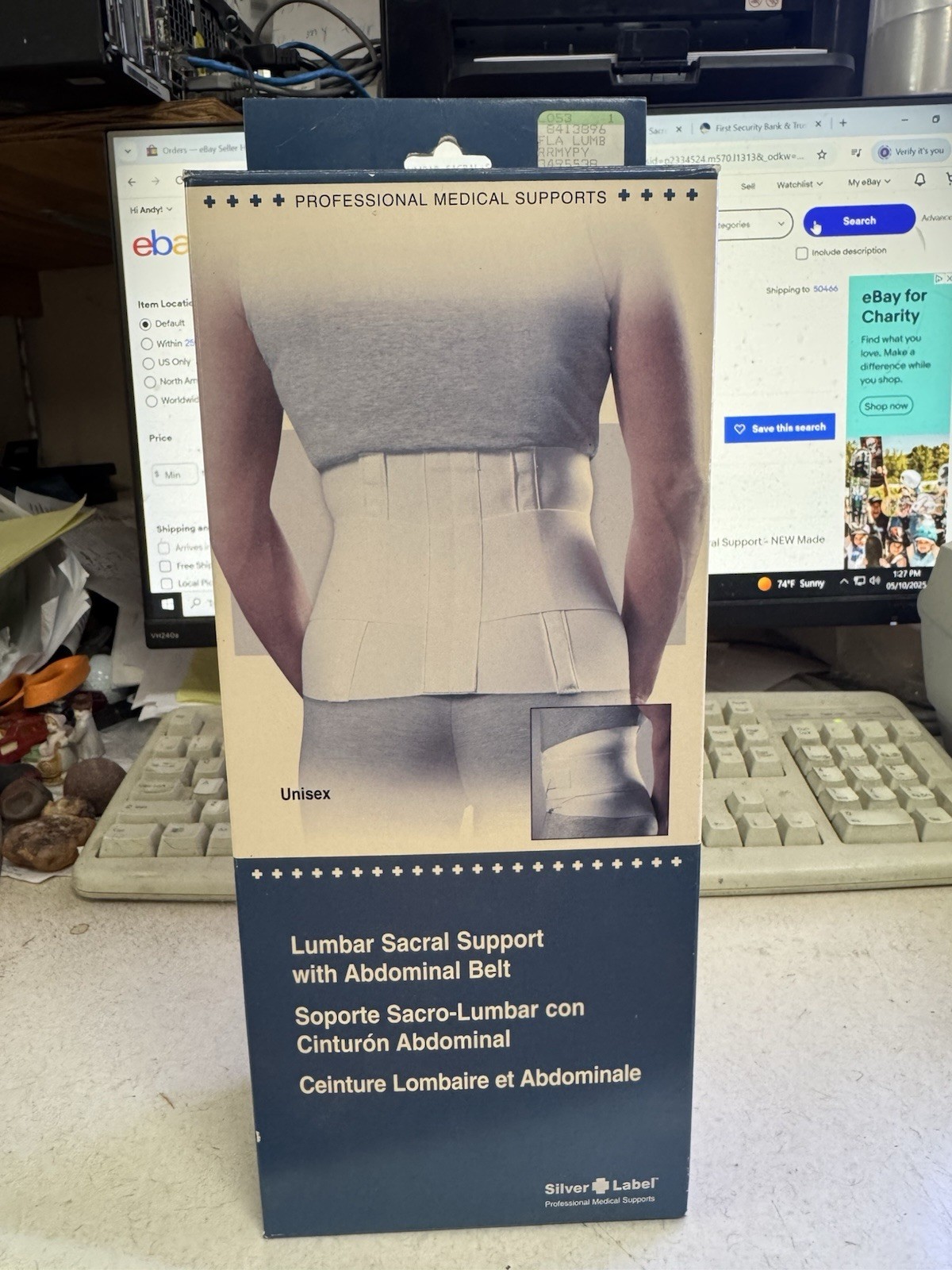Silver Label Lumbar Sacral Support With Abdominal Belt New Open Box Unisex S