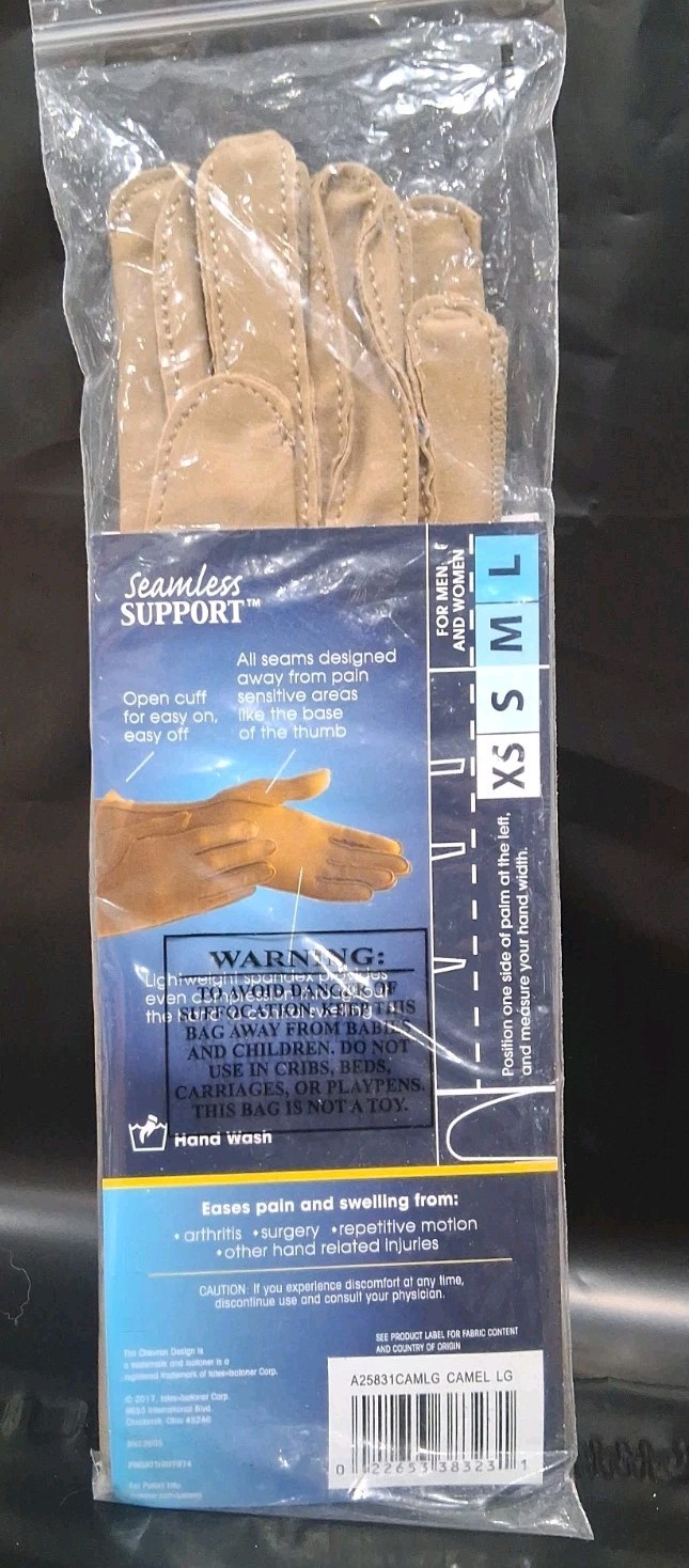  Compression Glove Full Finger Med. Isotoner Rt.Hand Arthritis, Carpal, Injury