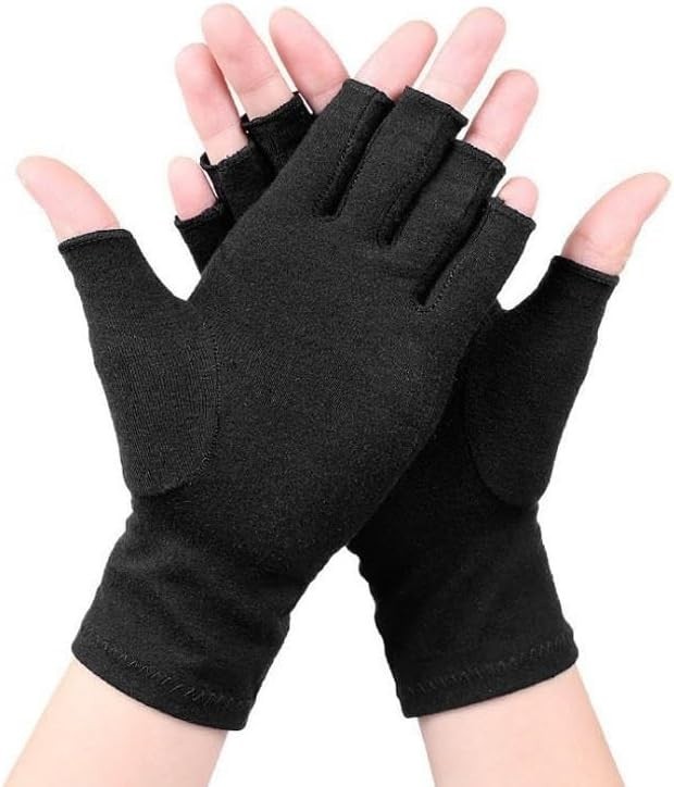 Women & Men Arthritis-Compression-Gloves,Fingerless Carpal-Tunnel-Pain-Relief…