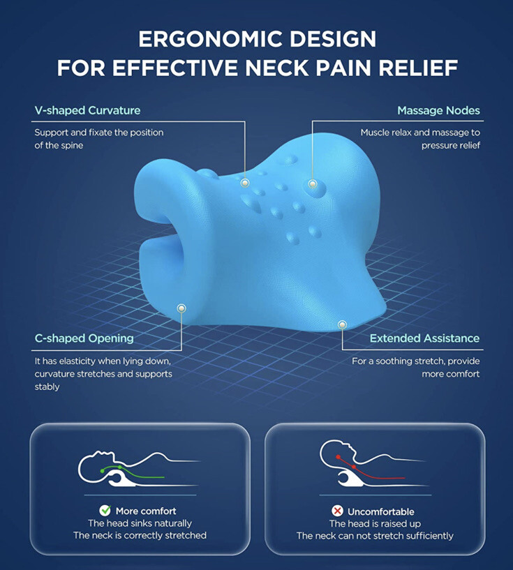 Neck Stretcher for Pain Relief Ergonomic Neck Cloud Cervical Traction Device