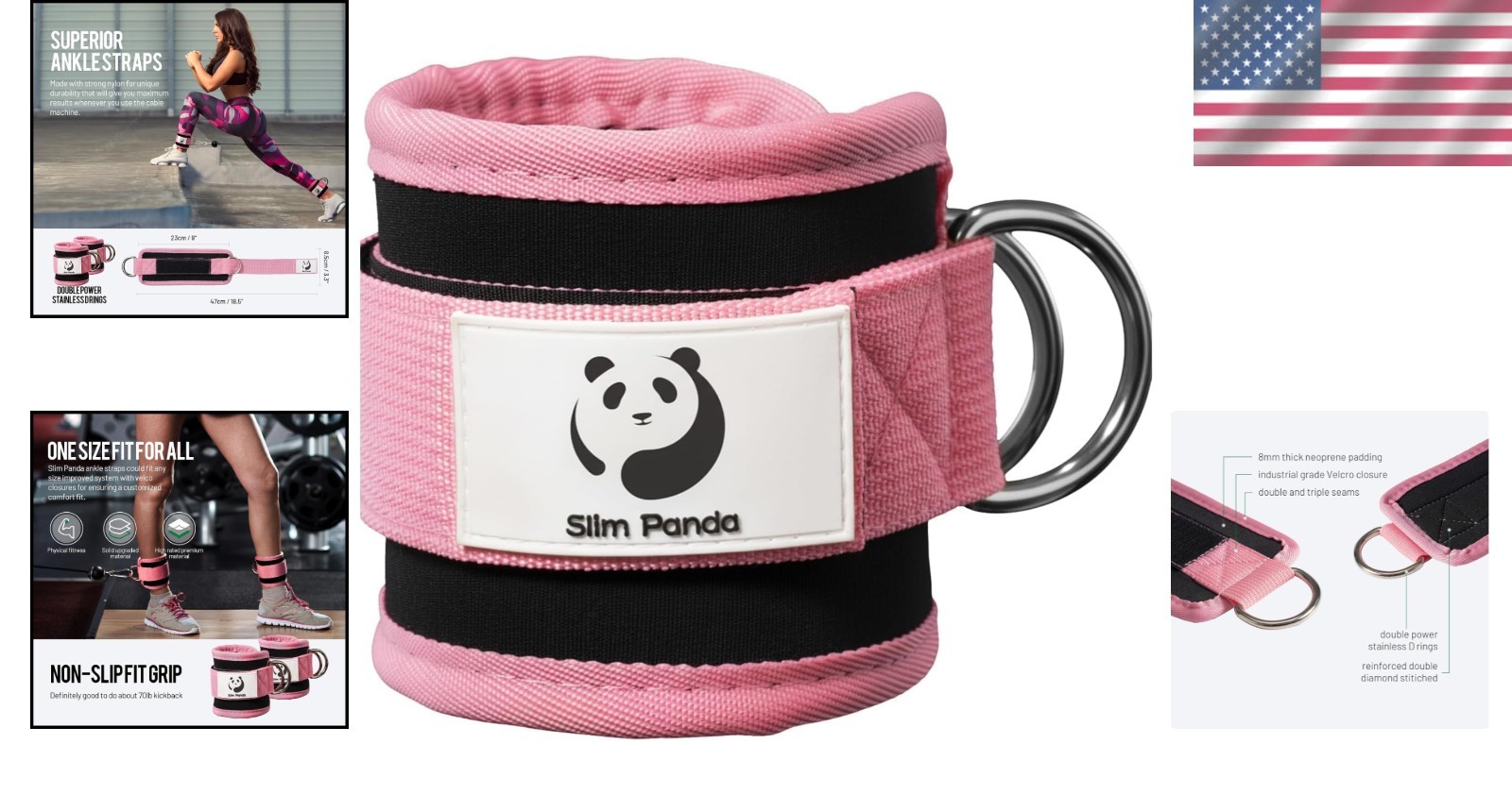 Versatile Ankle Straps with Double D-Rings for Enhanced Workout Efficiency