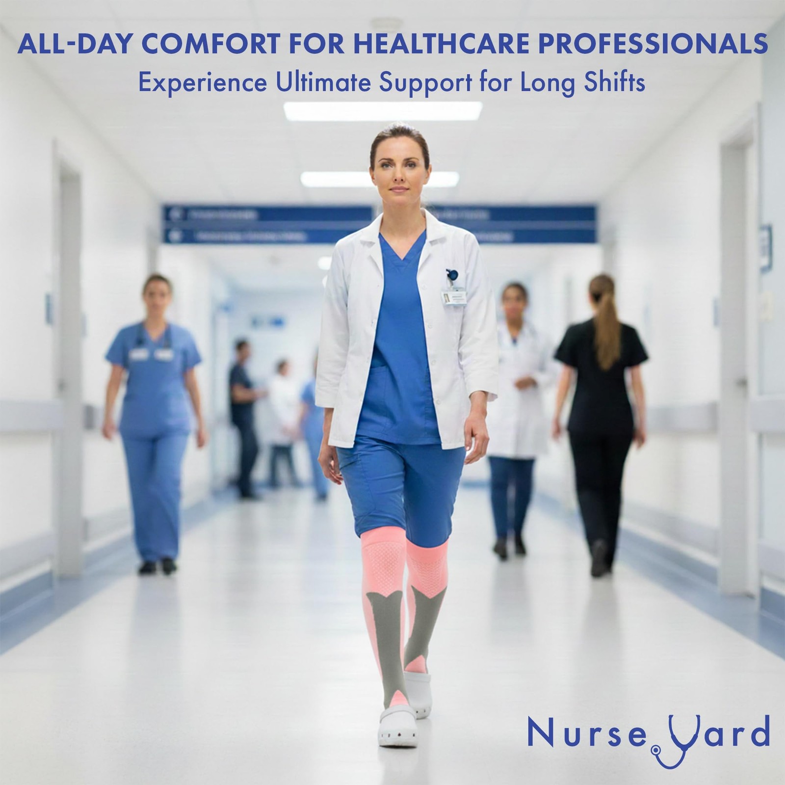 Nurse Yard Compression Socks for Nurses – Women & Men – 20-30mmHg Graduated