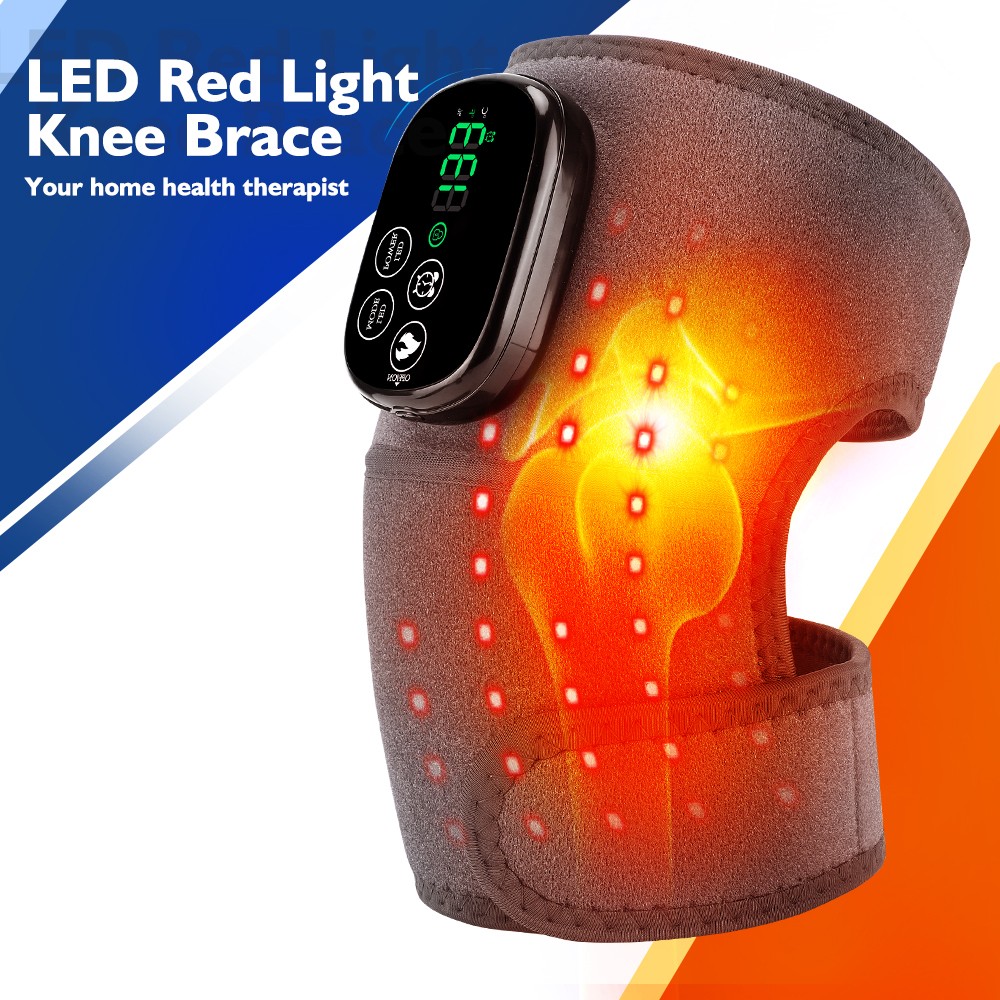 650nm&880nm Infrared Light Therapy Joint PainRelief Adjustable Heated Knee Brace