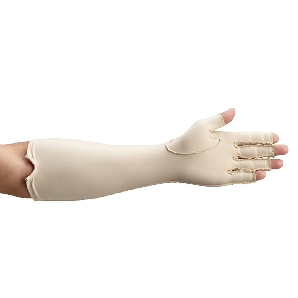 Rolyan Forearm Length Left Compression Glove, Open Finger Compression Sleeve …