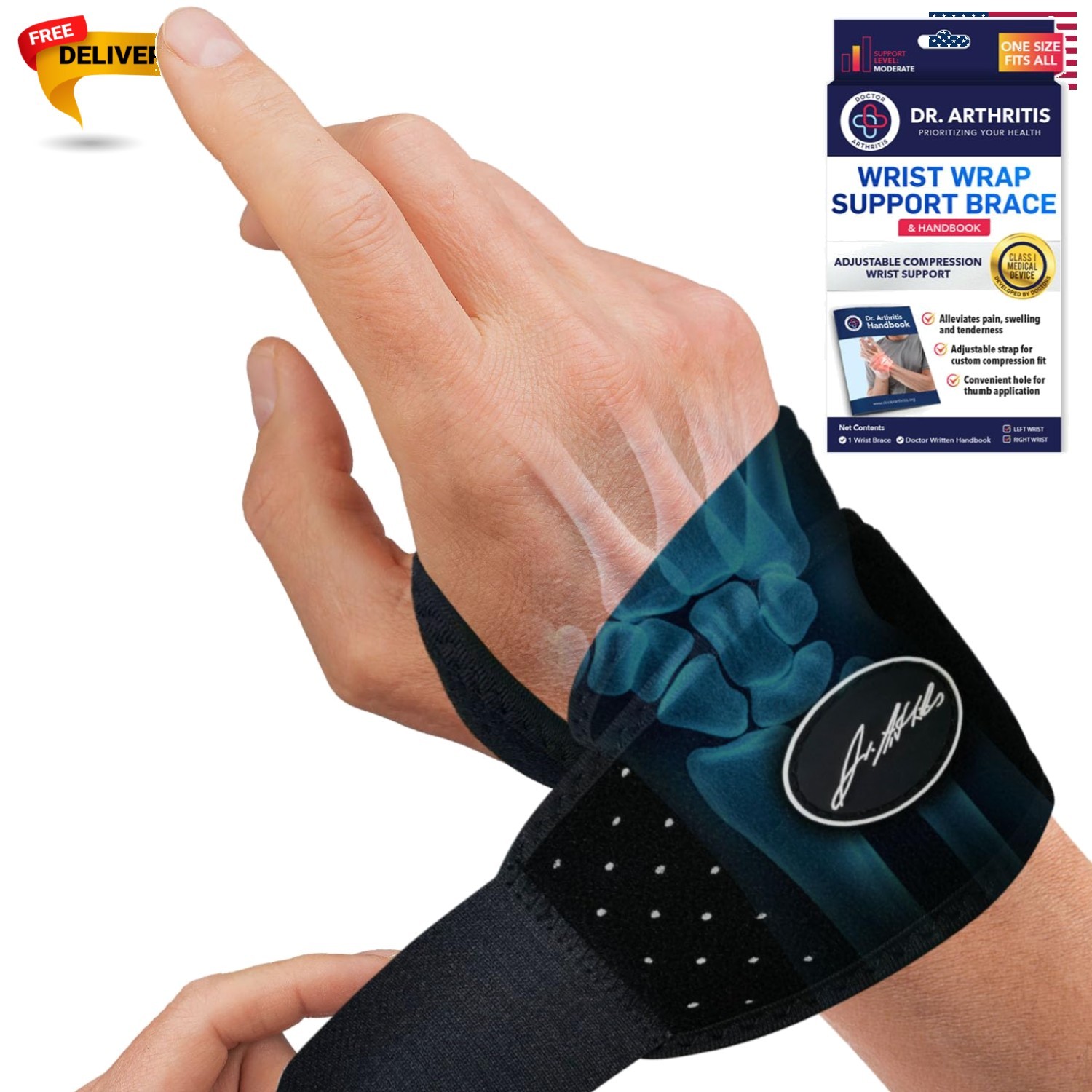 Wrist Brace, Adjustable Wrist Wraps & Hand Brace Compression, Doctor-Develope…