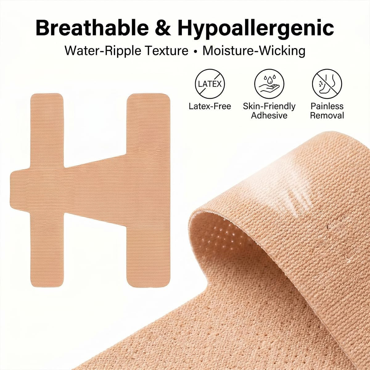 40 Pcs Pre-Cut Bunion Corrector Kinesiology Tape– Elastic, Breathable & Hypoalle