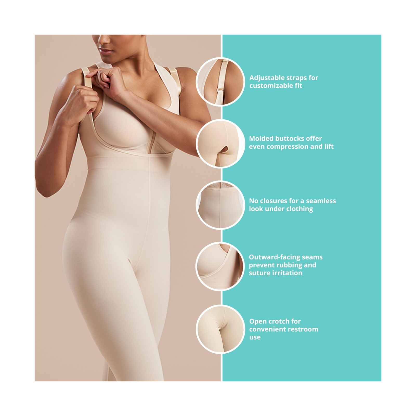 Marena SFBHM2 Stage 2 Pull-On Girdle with High-Back – Adjustable Mid-Calf