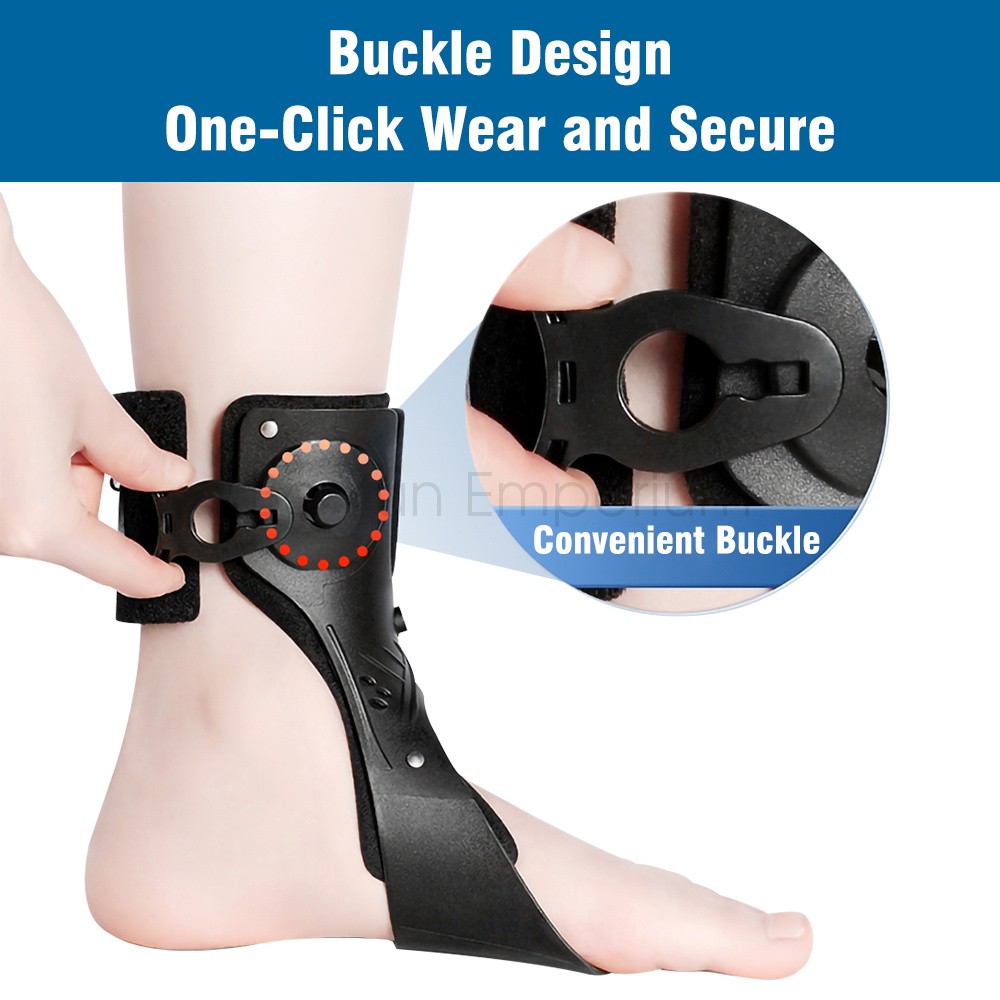 Adjustable AFO Foot Drop Brace with Dial Knob & Air Cushion Ankle Support