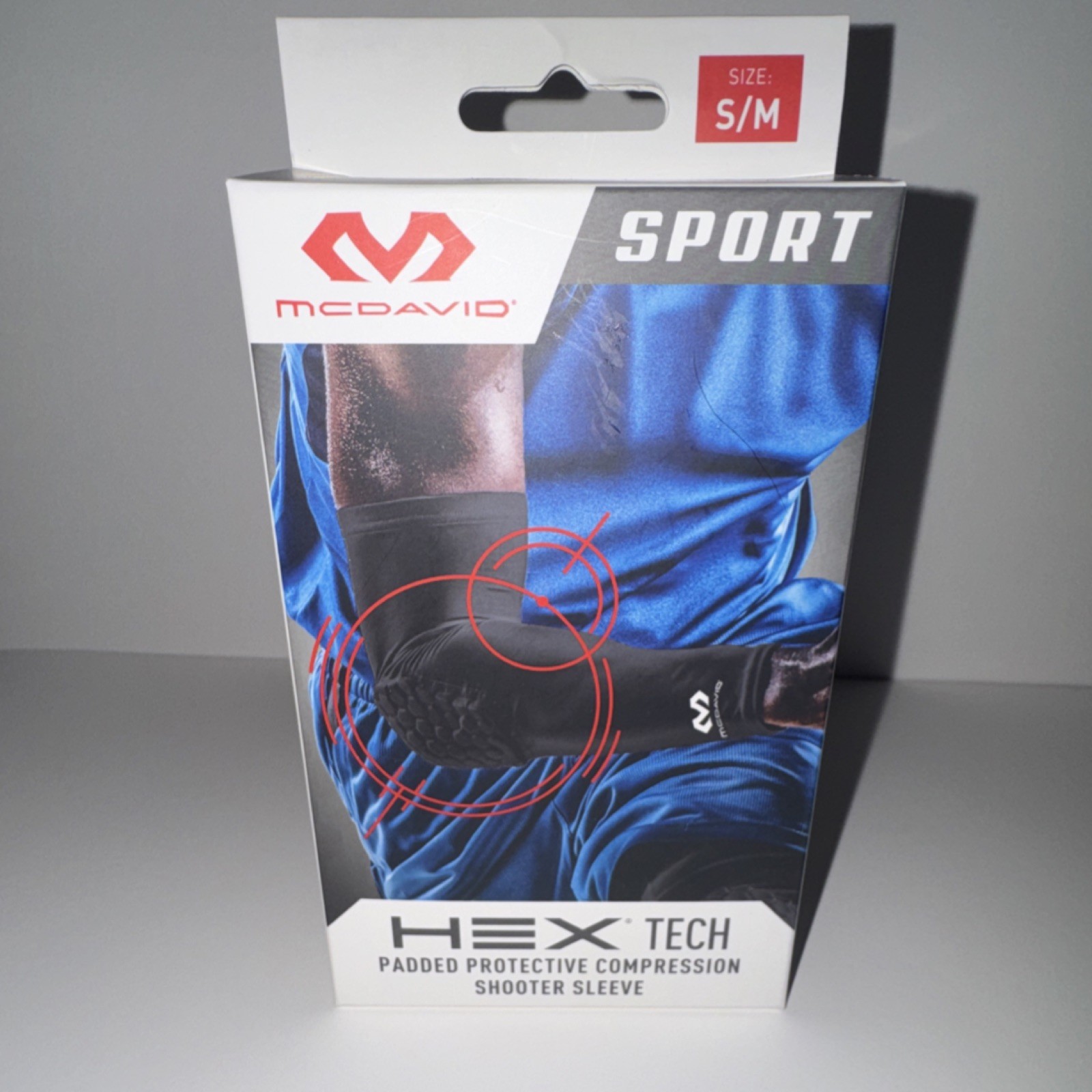 McDavid Hex Tech Padded Shooter Compression Sleeve Arm/Elbow Black S/M