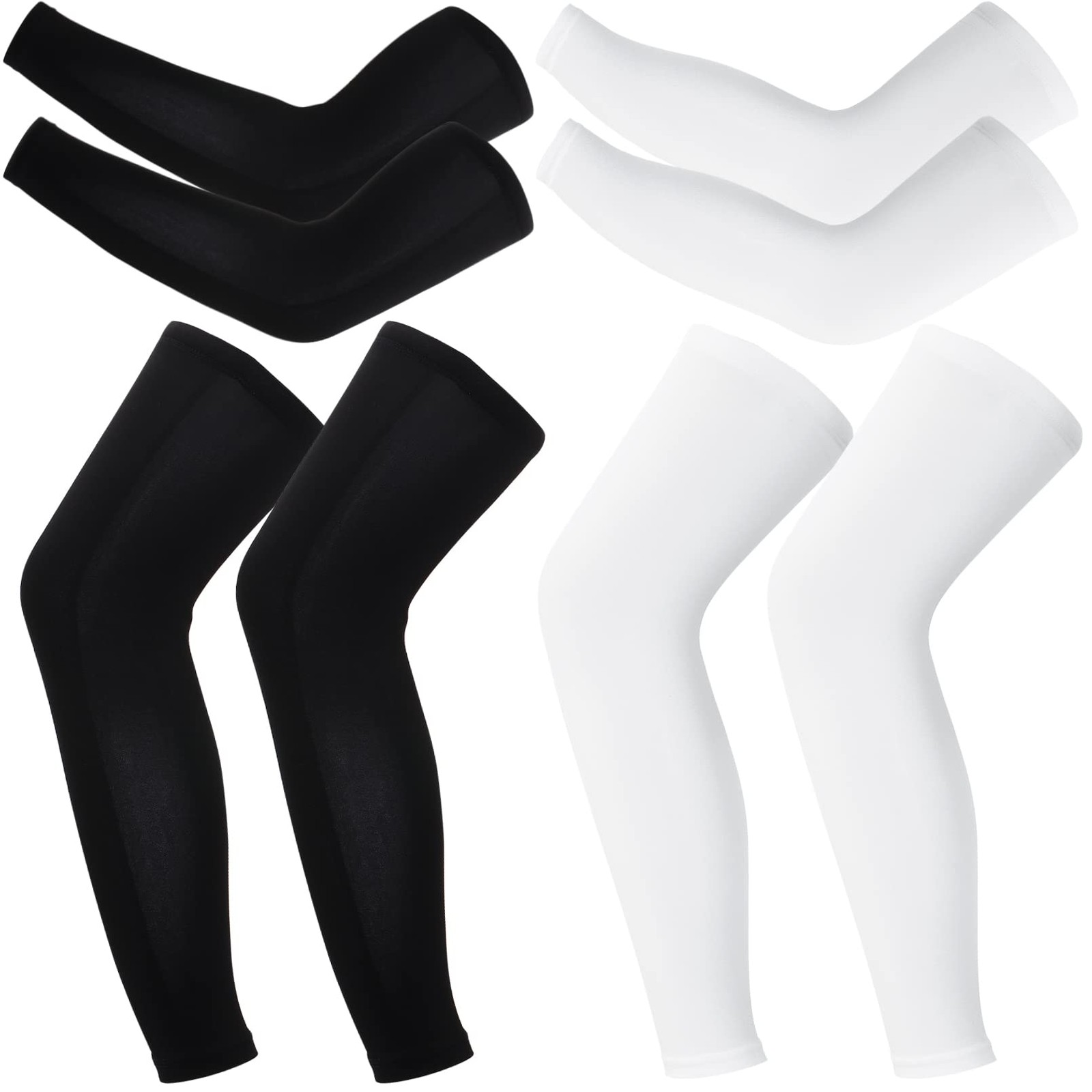 2 Pairs Compression Leg Sleeves Full Leg Compression Sleeve UV Protection Arm…