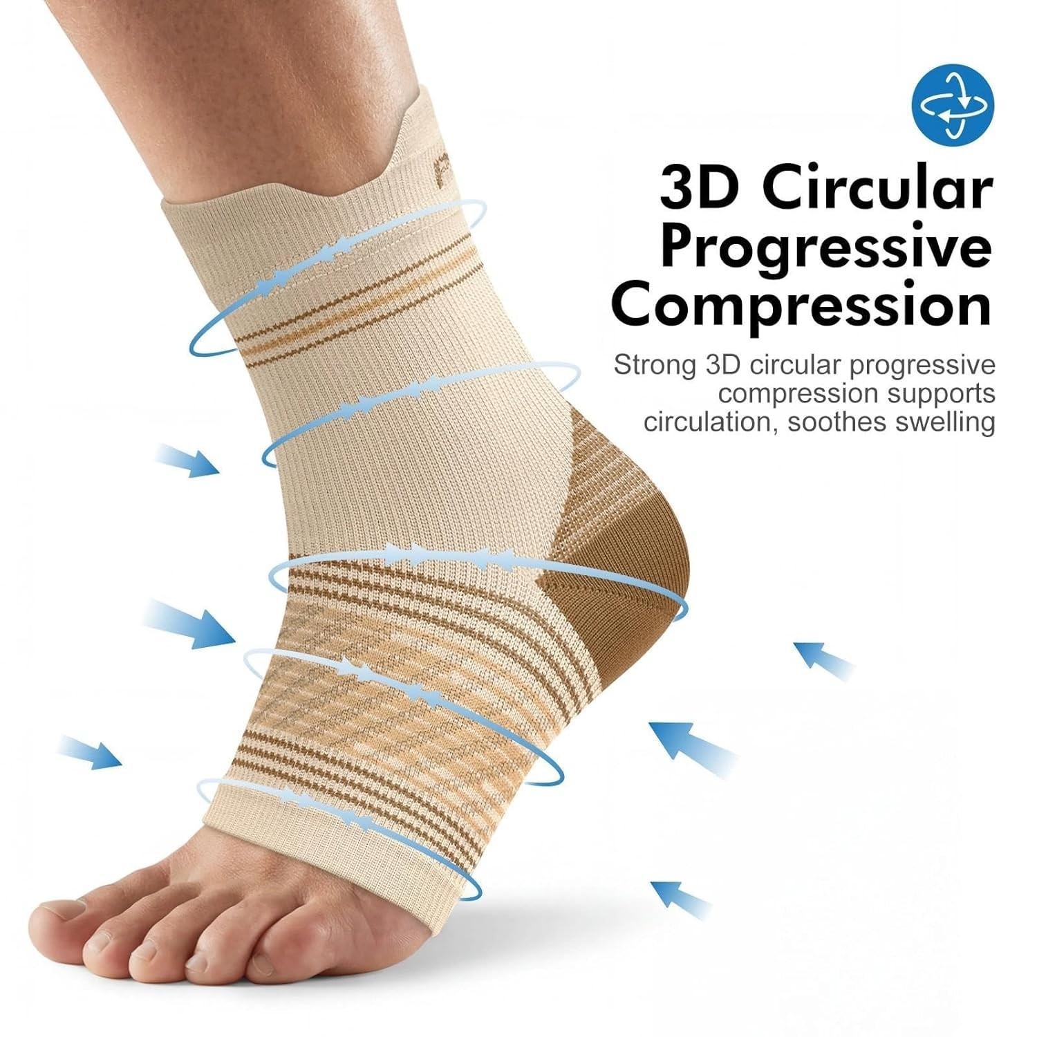 -Round Ankle Support Socks – 6 Pairs with Arch Compression for Active Living