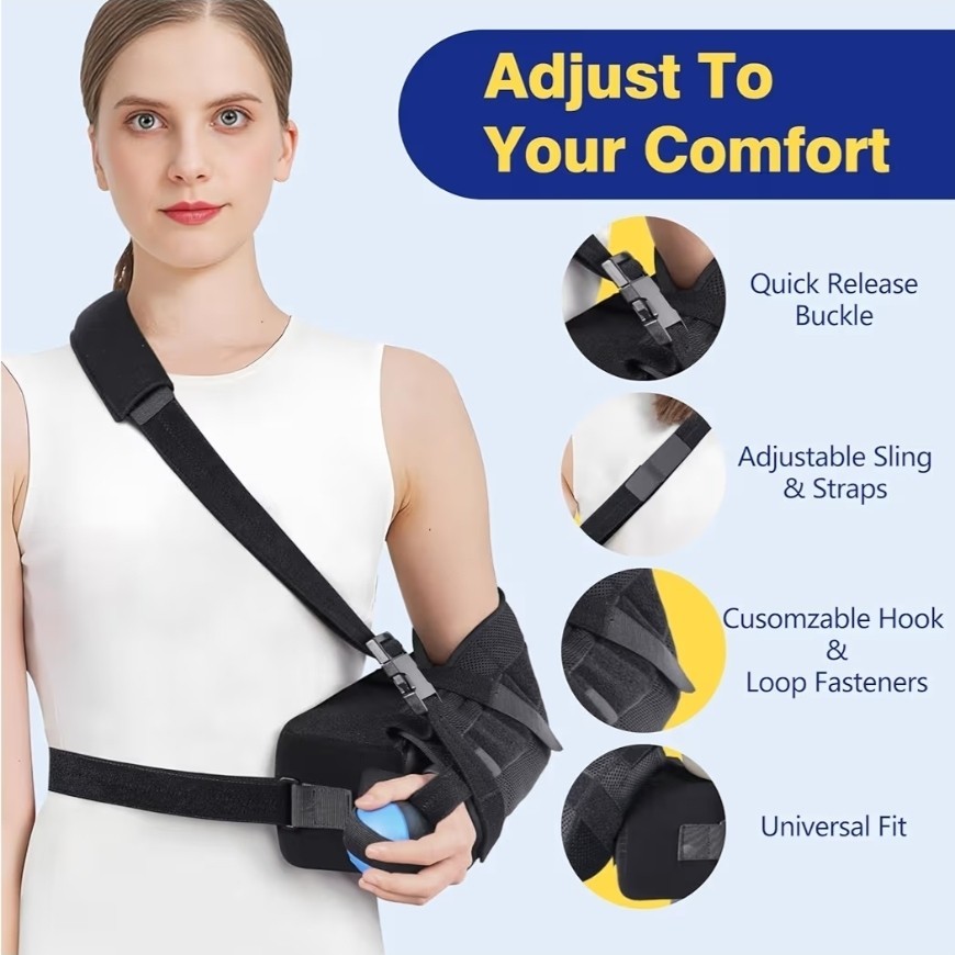 Adjustable Arm & Shoulder Sling Brace Black Immobilizer w/ Quick Release Buckle
