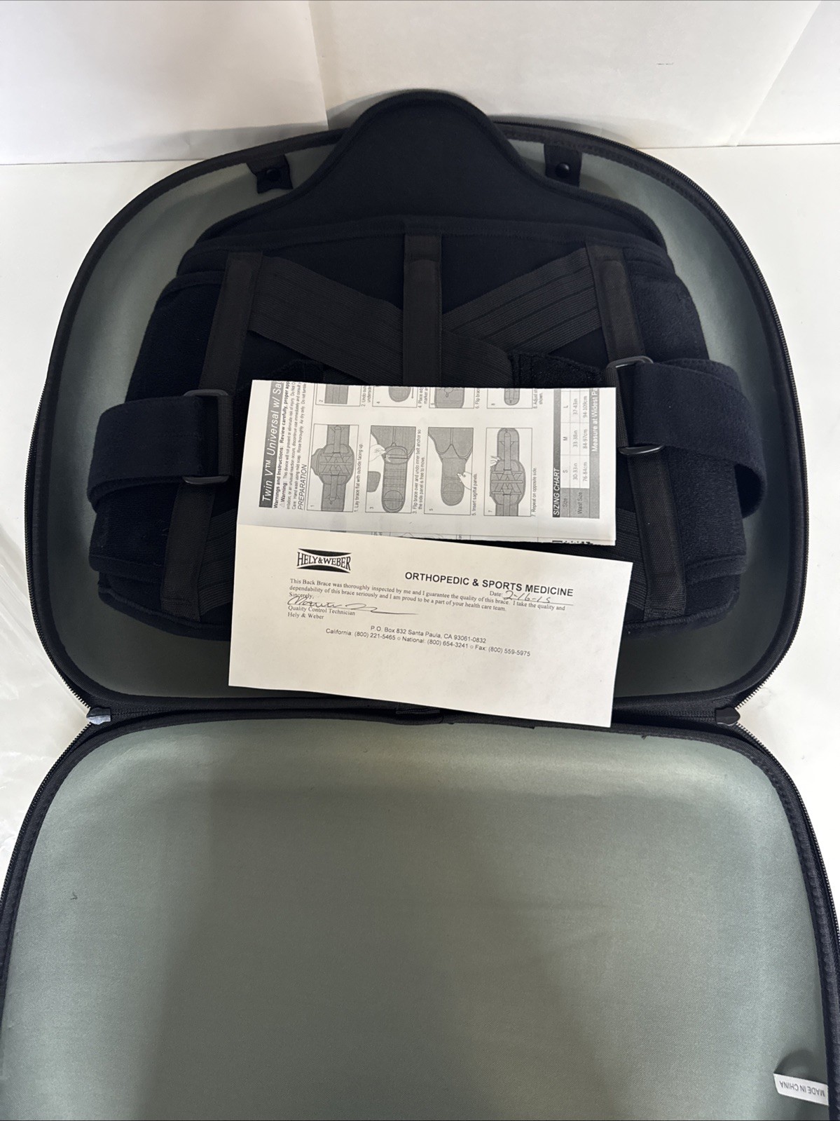 Hely & Weber Twin V Low Profile – Lumbar Spine Back Brace System – Small-Large