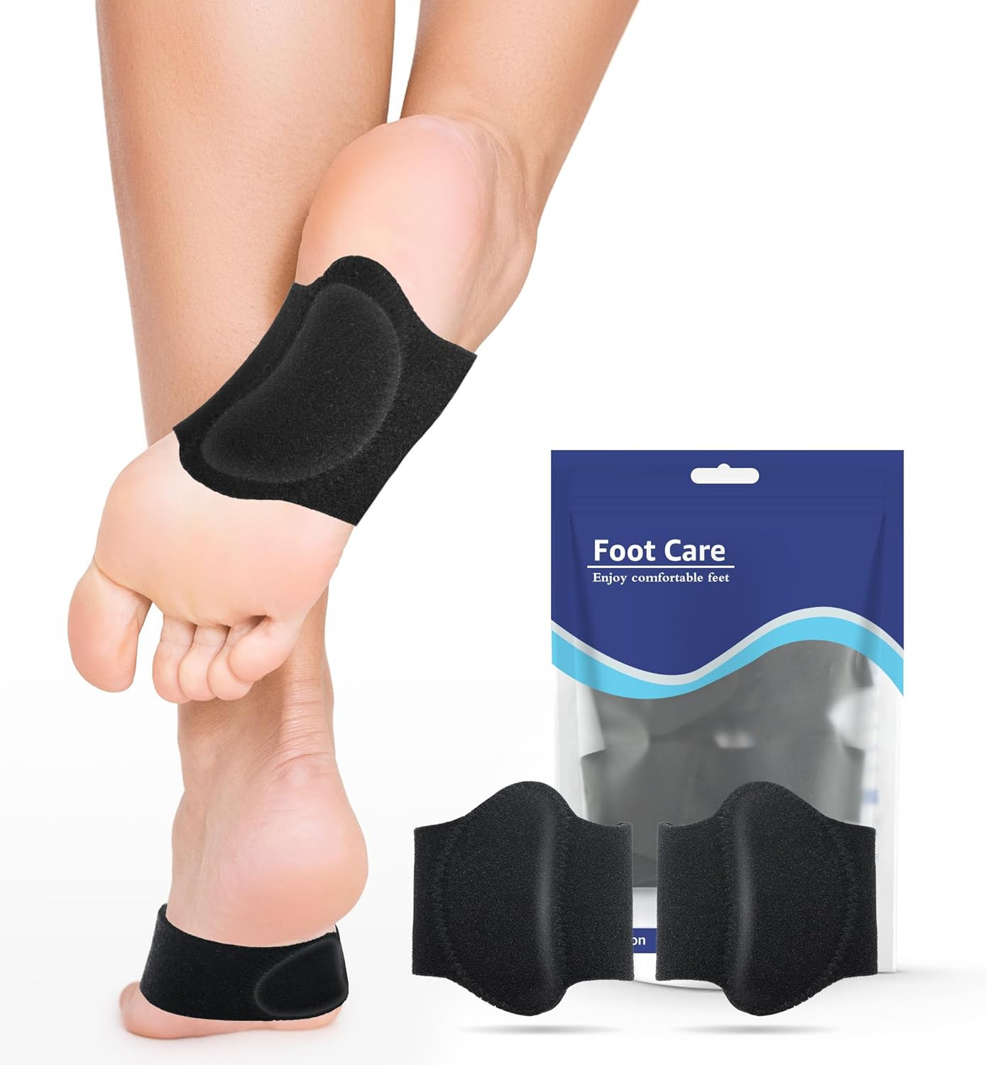 Arch Support Brace (2 Pack) � Adjustable, Non-Slip Arch Wraps with Soft Elast…